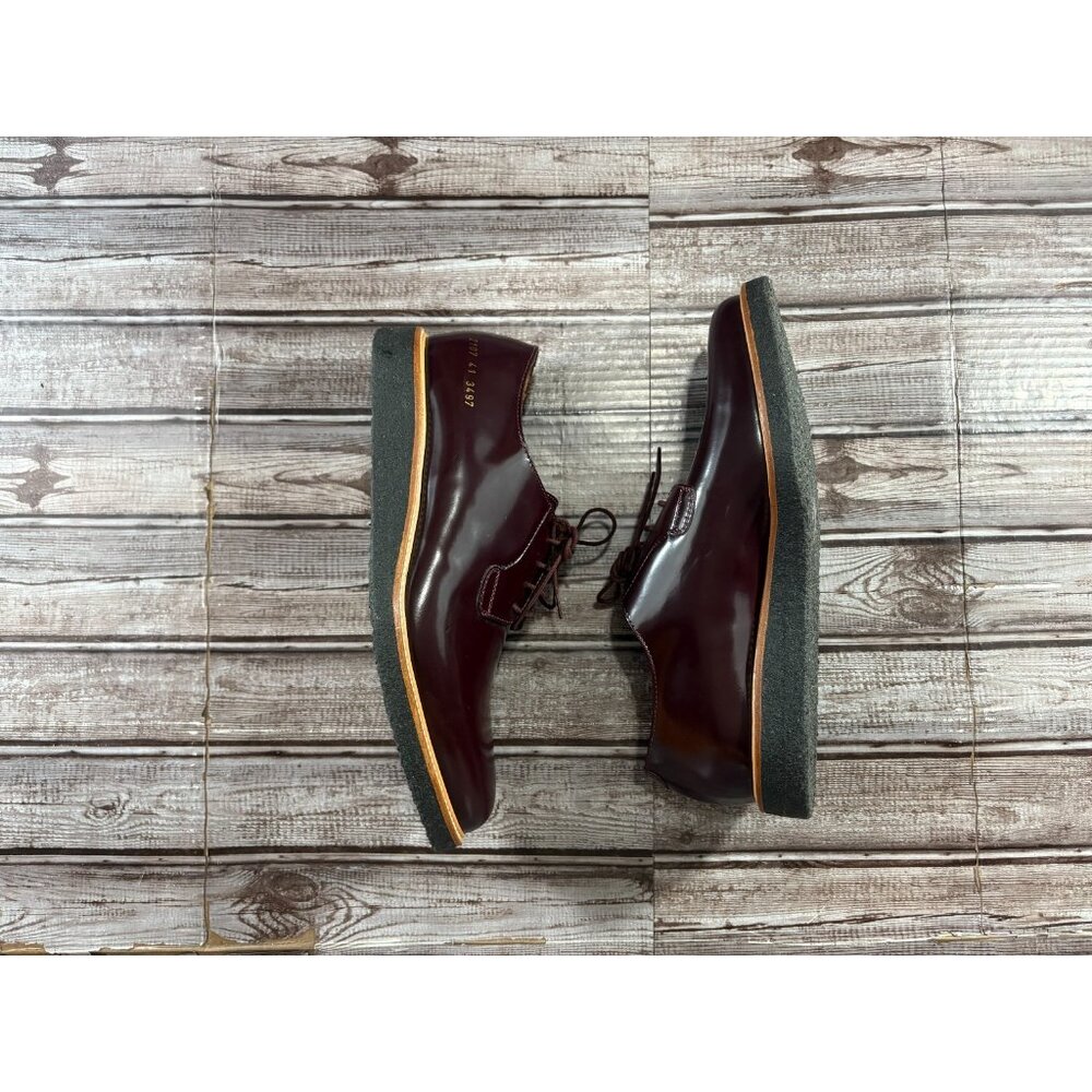 Common Projects Derby Polished Leather Loafers shoes Sz 41 color Burgundy $549 - Picture 6 of 9